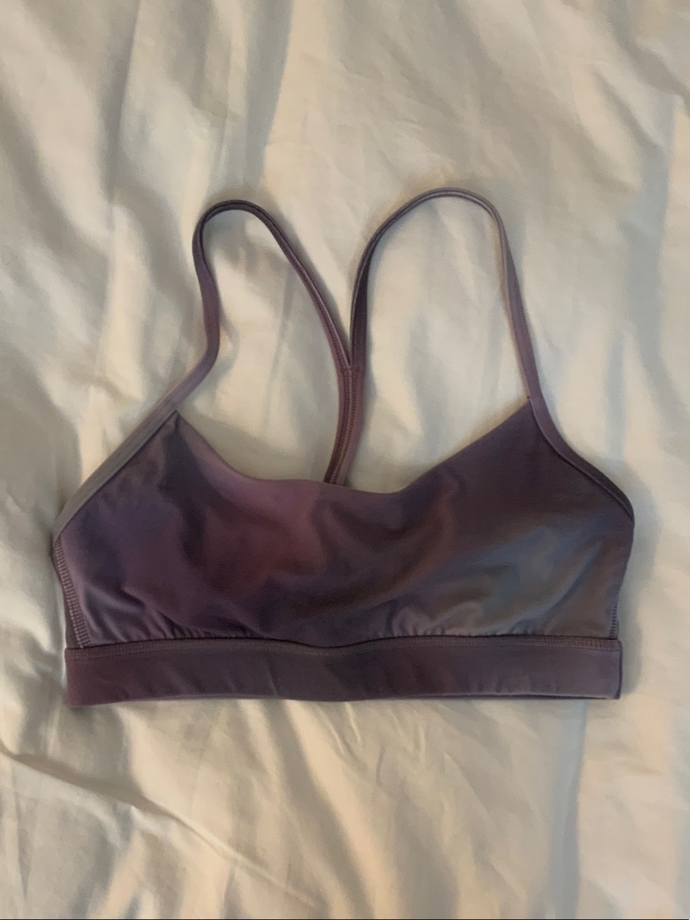 lululemon mauve purple strappy sports bra